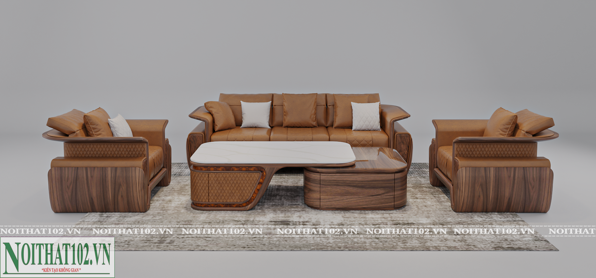 Sofa Gỗ óc chó Luxury LX01