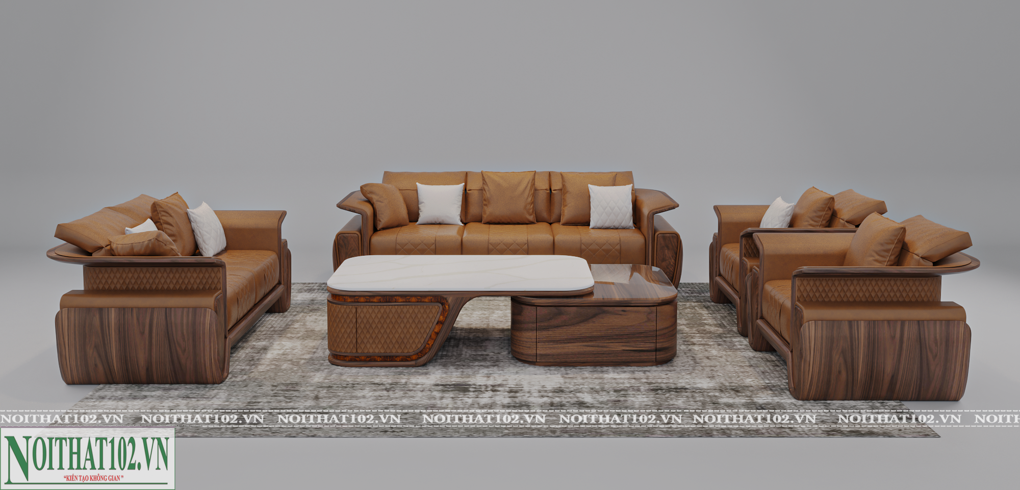 Sofa Gỗ óc chó Luxury LX02